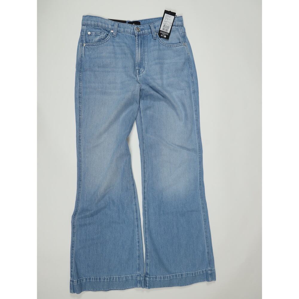 70s Inspired Wide Leg Jeans 7 For All Mankind Modern Dojo Tailorless Boho NWT 28 - Picture 4 of 16